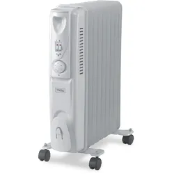 Trebs 99403 - Elektroheizung - Mobile elektrische Ölheizung mit Rollen - Weiß