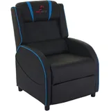 Mendler Fernsehsessel HWC-D68, HWC-Racer Relaxsessel TV-Sessel Gaming-Sessel, Kunstleder - schwarz/blau