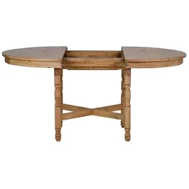 MiaMöbel Mexico Esstisch 120cm - rund, Ausziehbar Massivholz Pinie Mexiko Möbel Mexikanisch