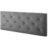 VS Venta-stock Marckonfort - Gepolstertes Kopfteil Milan 160x60 Cm. Rauten Aus Grauem Stoff. 8 Cm Dicke
