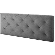 VS Venta-stock Marckonfort - Gepolstertes Kopfteil Milan 160x60 Cm. Rauten Aus Grauem Stoff. 8 Cm Dicke