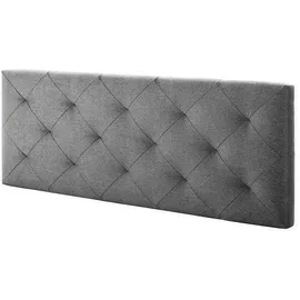 VS Venta-stock Marckonfort - Gepolstertes Kopfteil Milan 160x60 Cm. Rauten Aus Grauem Stoff. 8 Cm Dicke