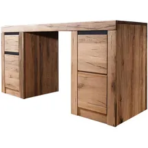 Massivmoebel24 Schreibtisch Montreux Wild-/Zerreiche natur geölt / Braun