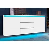 INOSIGN Sideboard »Magic, Kommode, Schrank, Kredenz«, mit 2 Türen und 3 Schubkästen Hochglanz lackiert (B/T/H) 180x40x80 cm, weiß