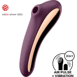 Satisfyer Dual Kiss, 2:1 Vibrator + Druckwellentoy, bordeaux