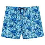 HOM Badeshorts Beach Boxer Tartane Blau XXL
