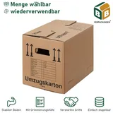 BB-Verpackungen Umzugskarton COMPACT, 2-wellig, 40kg Traglast, 500 mm x 350 mm x 370 mm, 300 Stück braun