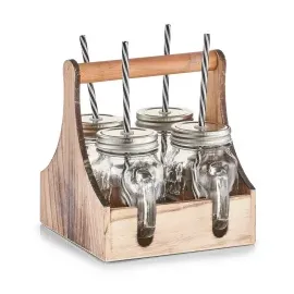 Zeller Gläser-Set 20 x 22 x 22 cm 5-tlg. braun