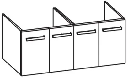 Artiqua 412 Waschtischunterschrank für Strada K0791, Sanremo Eiche quer NB, 412-WU4T-I21-7145-428 412-WU4T-I21-7145-428