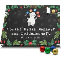 Mr. & Mrs. Panda Schoko Adventskalender Social Media Manager Leidenschaft - Schwarz - Geschenk, Arbeitskollege, Firma, Jubiläum, Schenken, Schokol... - Schwarz