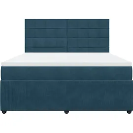vidaXL Boxspringbett 180 x 200 cm Dunkelblau