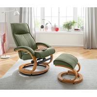 my home Relaxsessel Lille, aus weichem Luxus-Microfaser Bezug und einem schönen Holzgestell, Sitzhöhe 46 cm grün