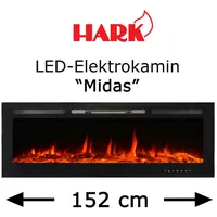 HARK XXL Wandkamin Elektrokamin LED Dekokamin Heizung Einbaukamin 152cm Midas