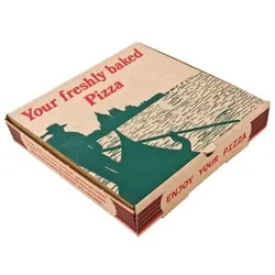 Kompostierbare bedruckte Pizzakartons 23cm (100er Pack)