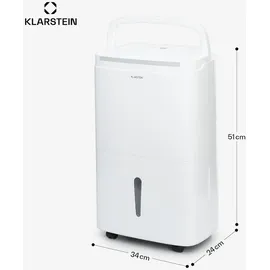 Klarstein DryFy Connect 30L Smart Luftentfeuchter, WiFi App-Steuerung, 30L/Tag, 5L Tank, Timer, Elektrischer Entfeuchter, Raumluftentfeuchter für 25-30m2, Weiß
