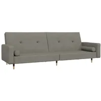 VidaXL Schlafsofa 2-Sitzer mit 2 Kissen Hellgrau Samt