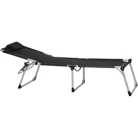 Siena Garden Sole Dreibeinliege 214 x 70 x 45 cm schwarz klappbar