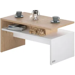 CASARIA® Couchtisch mit Ablage Stauraum Sonoma Eiche Wohnzimmertisch
