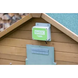 Kerbl elektrische Hühnerklappe basic,  automatische Hühnertür mit Batterie, keine Programmierung nötig (Ausführung: OHNE Schiebetür (setzt vorhandene Schiebetür voraus))