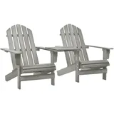 vidaXL Adirondack Gartenstuhl mit Tisch 58 x 58 x 90 cm grau