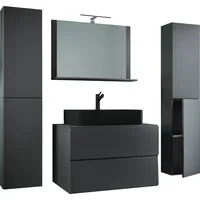 VCM Lendas XL 5-tlg. anthrazit/schwarz Waschbecken 60 cm