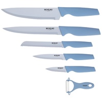 Michelino 6-tlg. Messer-Set Schneideset mit Sparschäler Serie Alythia Blau