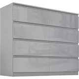 Hti-Living HTI-Living, Kommode + Sideboard, Sideboard Kenji 8 Schubladen Hochglanz Grau