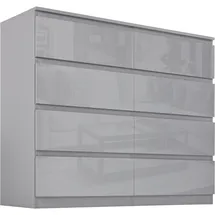 Hti-Living HTI-Living, Kommode + Sideboard, Sideboard Kenji 8 Schubladen Hochglanz Grau