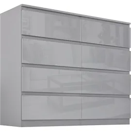 Hti-Living HTI-Living, Kommode + Sideboard, Sideboard Kenji 8 Schubladen Hochglanz Grau