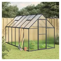 vidaXL Gewächshaus Alu Anthrazit ESG 5 mm 5,64 m2