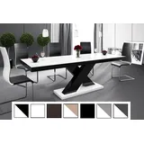 designimpex Esstisch Design Tisch HE-888 Weiß / Schwarz Hochglanz ausziehbar 160 bis 210 cm schwarz|weiß