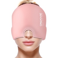 ONLYCARE Mütze Migräne Relief Cap, Headache Relief Hat Kühlmaske Kühlmütze Kopfschmerzen Maske Kühlhaube Kappe Kühlpads Gel zur Linderung von Migräne (Pink)