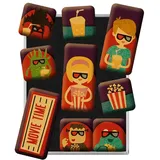 Nostalgic-Art Retro Kühlschrank-Magnete, 9 Stück, Movie Time – Geschenk-Idee für Nostalgie-Fans, Magnetset für Magnettafel, Vintage Design