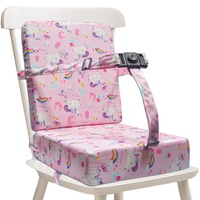 Sitzerhöhung Stuhl Kind, Kinder Sitzerhöhung für Stühle, 2 Stücke Sitzkissen mit Sicherheits Schnalle fur Kinder Esstisch Baby Sitzhilfe, Waschbar Tragbare Stuhl Sitzerhöhung Boostersitze (Rosa)