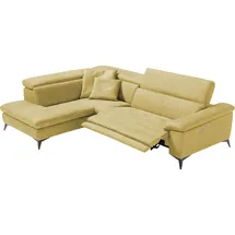 Egoitaliano Eckcouch Polyester mit Ottomane 3-Sitzer Gelb
