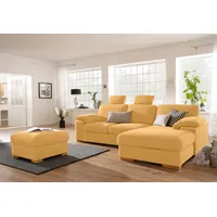 Ecksofa HOME AFFAIRE "Ventura L-Form" Sofas Gr. B/H/T: 277cm x 86cm x 172cm, Luxus-Microfaser, Recamiere rechts, ohne Bettfunktion, gelb (senf) wahlweise mit Bettfunktion und BettfunktionBettkasten