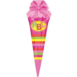 Folienballon Schultüte rosa pink Mädchen Einschulung Schulanfang
