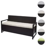 Mendler HWC-F39 3er Sitzbank 150 x 70 x 85 cm Braun