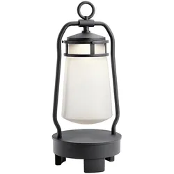 Licht-Erlebnisse Tragbare LED Außenlampe BRADLEY Schwarz, Aluminium, Glas, Bluetooth Lautsprecher, Dimmer, LE57427