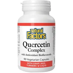 Natural Factors Quercetin Complex With Grape Seed, Turmeric & COQ10 (90 veg.Kapseln)