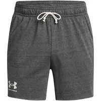 Under Armour Herren Rival Terry 6in Short, warme & weiche Sporthose, schweißabweisende & schnelltrocknende Laufshorts mit Zugkordel,Castlerock / / Onyx White,LG