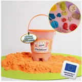 ChildGen Sandkasten Kinetischer Sand, Natürlich, ungiftig, Magischer Sand, Magic Sand, (Sandkasten, Deckel mit Ausstehform, antibakteriell, Spielsand, Spielzeug Kinder ab 3 Jahren)