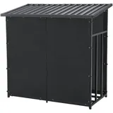 casa.pro Brennholzregal Yakutat Metall 145 x 143 x 70 cm Schwarz