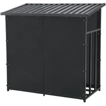 casa.pro Brennholzregal Yakutat Metall 145 x 143 x 70 cm Schwarz