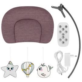 lionelo BLOSSOM Elektrische Babywippe bis zu 9 kg Babyliege Verstellbare Rückenlehne Natürliches Schaukeln 5 Geschwindigkeiten Ergonomischer Sitz Bluetooth-Fernbedienung, 5 Melodien