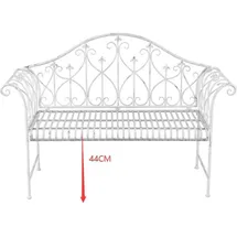 Hti-Living Gartenbank 135 x 94 x 0 cm Weiß