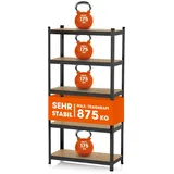 EASYmaxx Schwerlastregal mit 5 belastbaren Holzböden 180x90x40cm