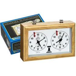 Philos-Spiele Aradora Schachuhr, mechanisch, Holzgehäuse 4680
