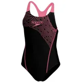 Speedo Medley Logo Medalist Badeanzug - Black / Fandango Pink - 11-12 Jahre