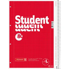 Brunnen Collegeblock Student Linkshänder A4 80 Blatt rot